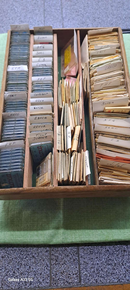 Huge selection of various vintage watch main springs