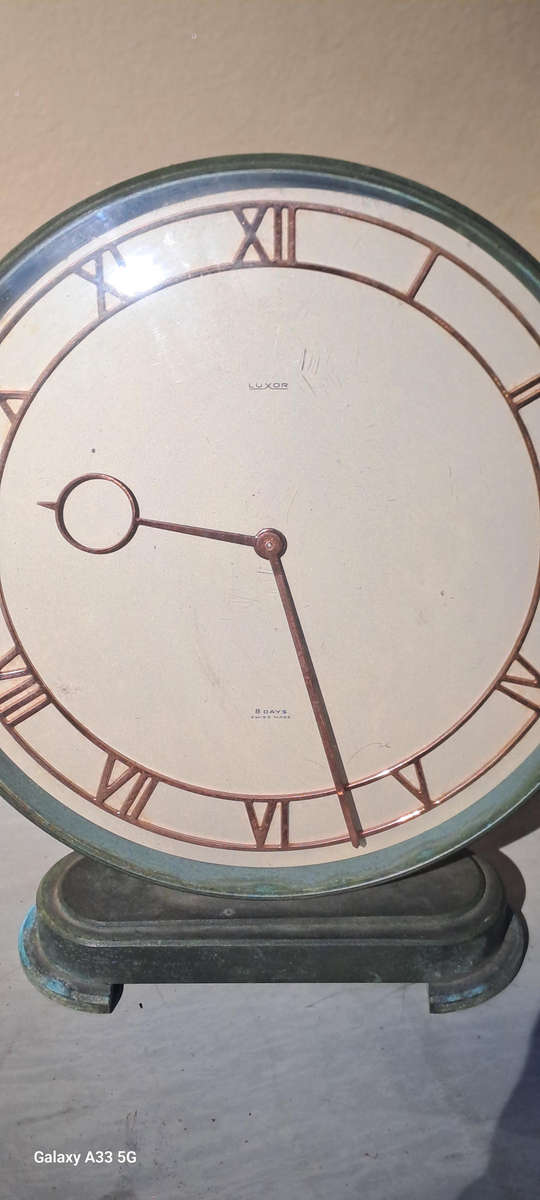 Luxor Swiss 8 day art deco desk clock