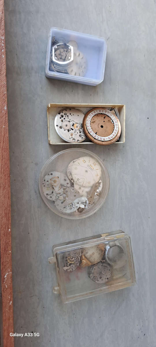 Draw full of various vintage watch movements and parts as per pictures