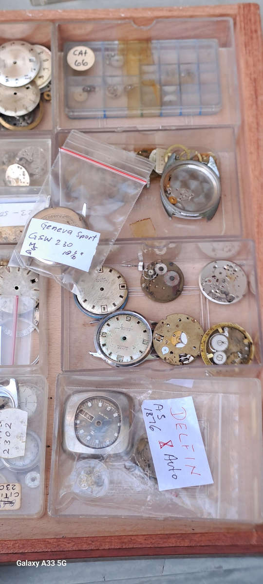 Draw full of various vintage watch movements and parts as per pictures