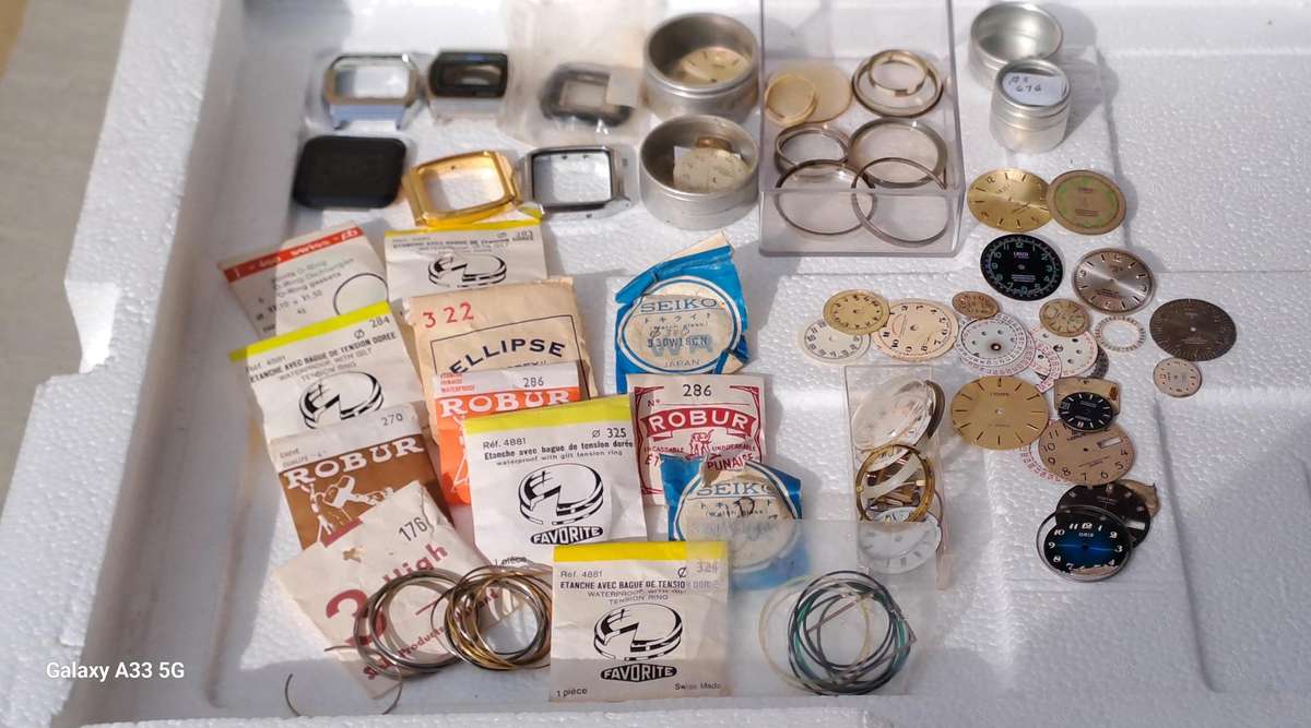 lot 2 Vintage watch parts, oris, seiko etc mixed lot