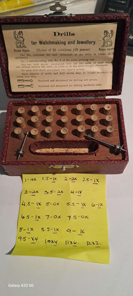 Marque Deposee watch maker/jewelers drill bit set 32pce