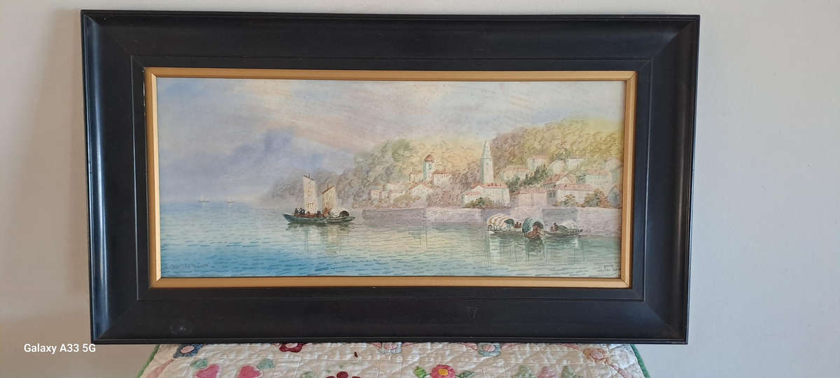 Stunning watercolor painting signed by unknown artist, second painting also signed