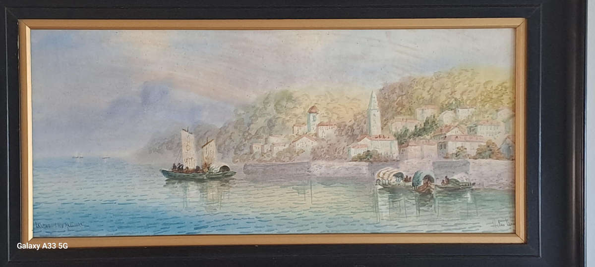 Stunning watercolor painting signed by unknown artist, second painting also signed