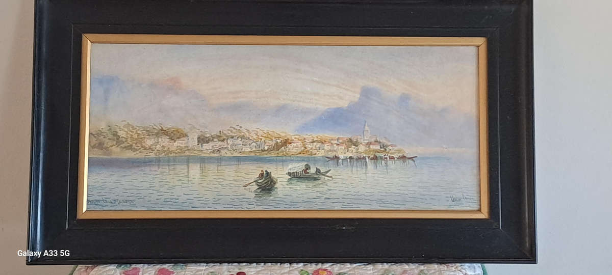 Stunning watercolor painting signed by unknown artist, second painting also signed
