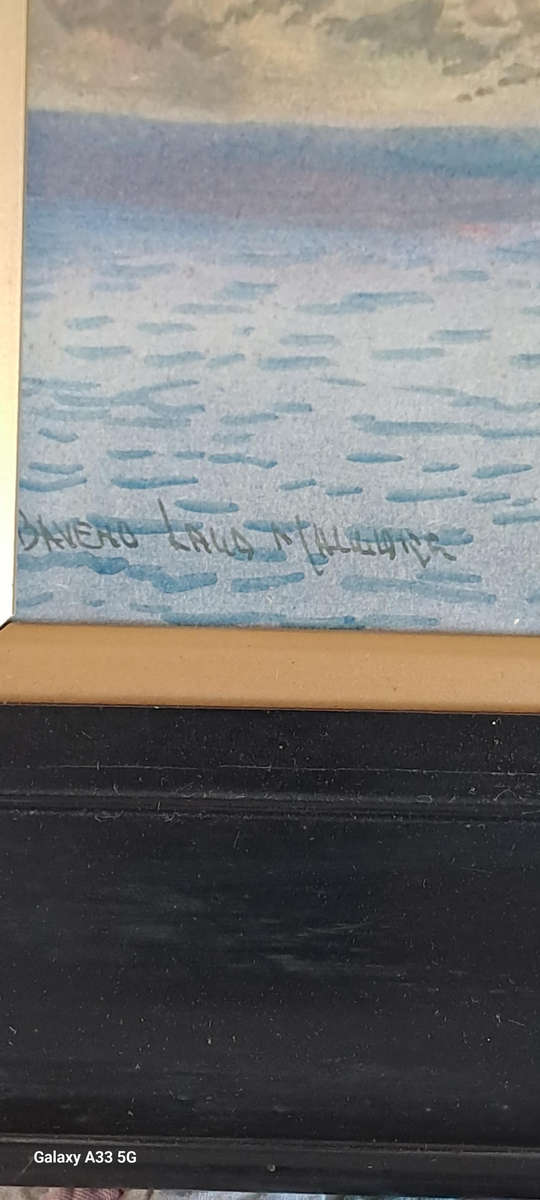 Stunning watercolor painting signed by unknown artist, second painting also signed