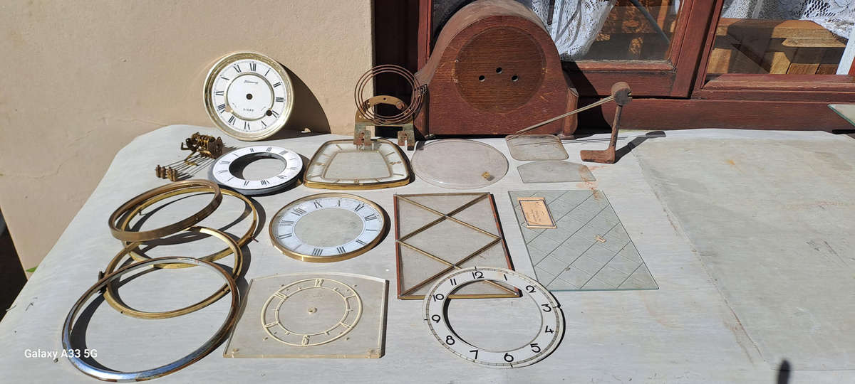 Vintage clock parts as per pictures