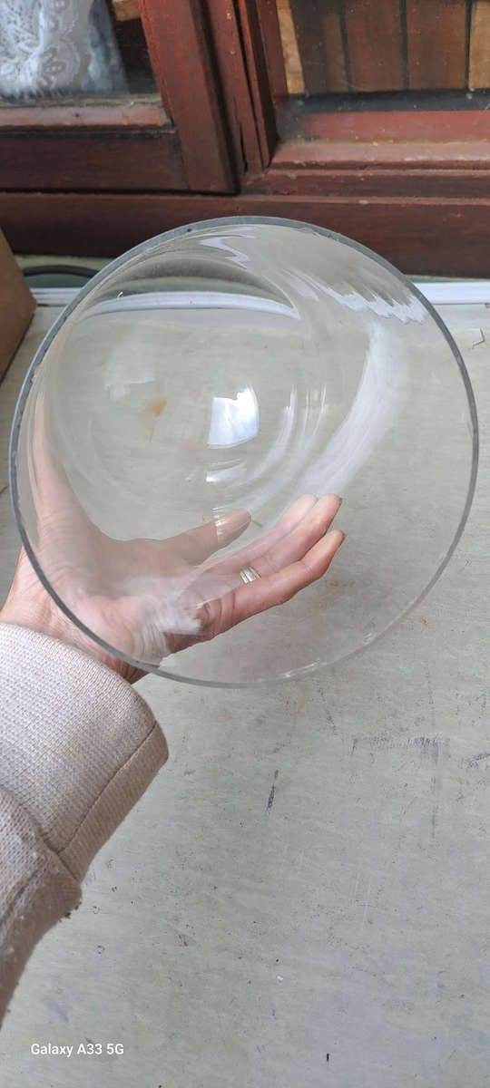 Vintage glass anniversary clock dome 26cm x 140mm