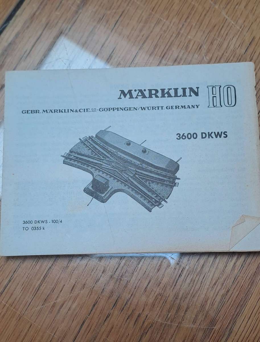 original Marklin HO instruction booklet for 3600 DKWS double slip points