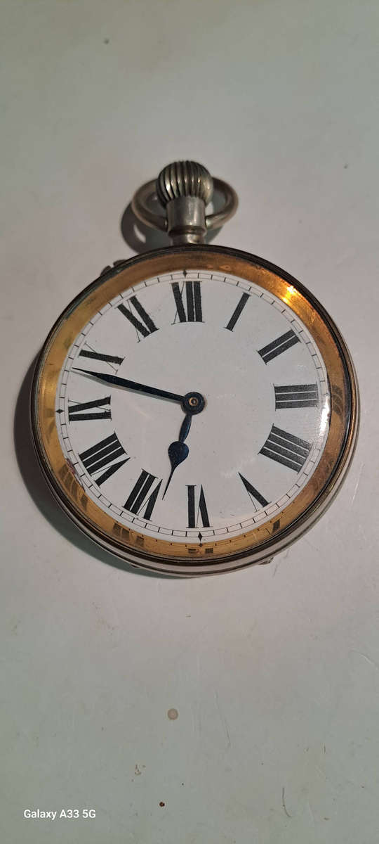 antique Oversized roskopf GCS pocket watch