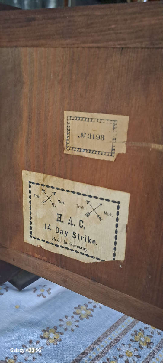 Hamburg American Co 14 Day strike mantle clock working