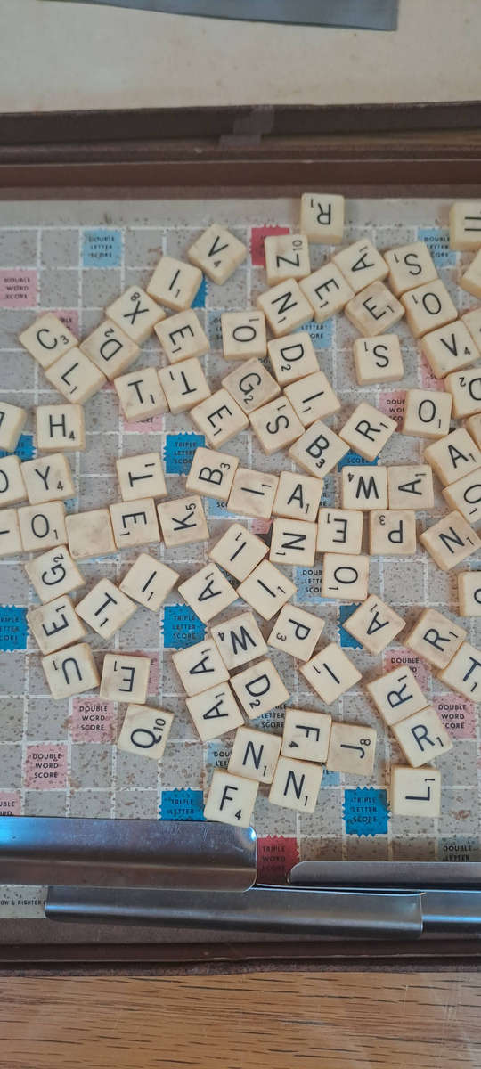 vintage magnetic travel Scrabble game