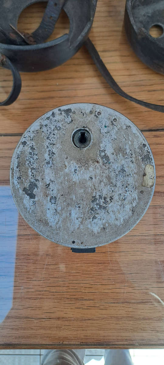 Night watchmans clock in leather case