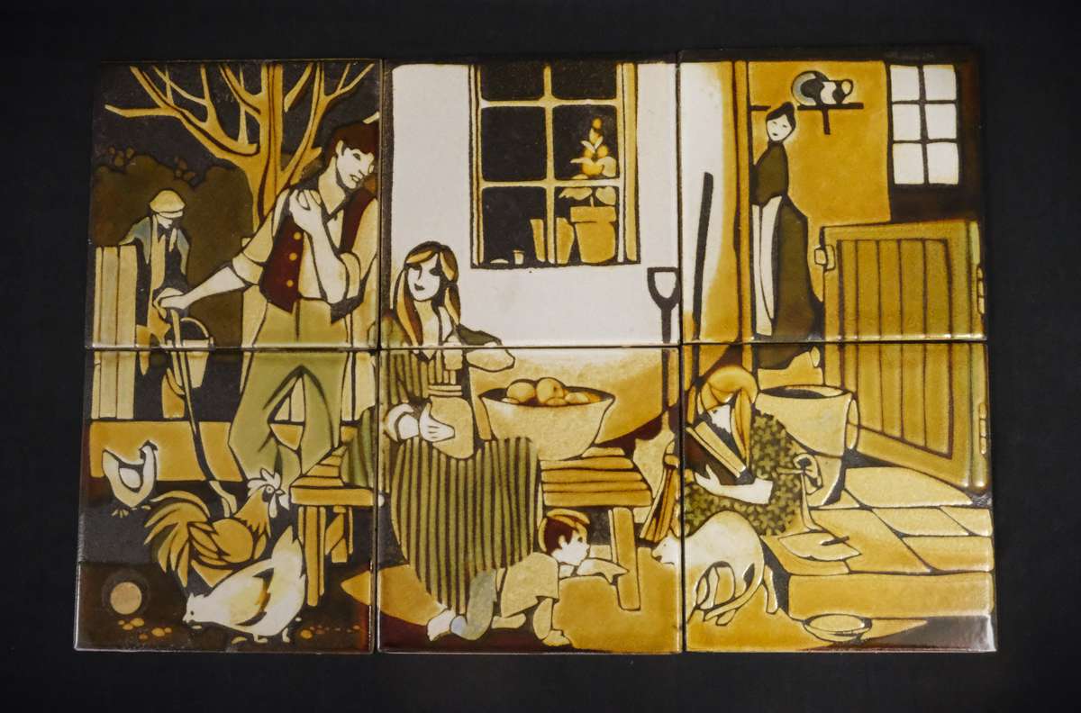 Liebermann Tile Mural - Family Farmyard Scene