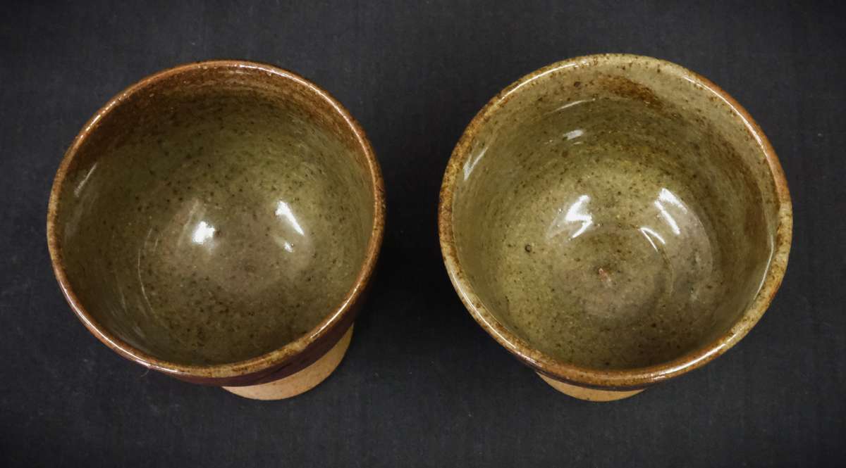 Beautiful Pair of Ceramic Wine/Aperitif Glasses