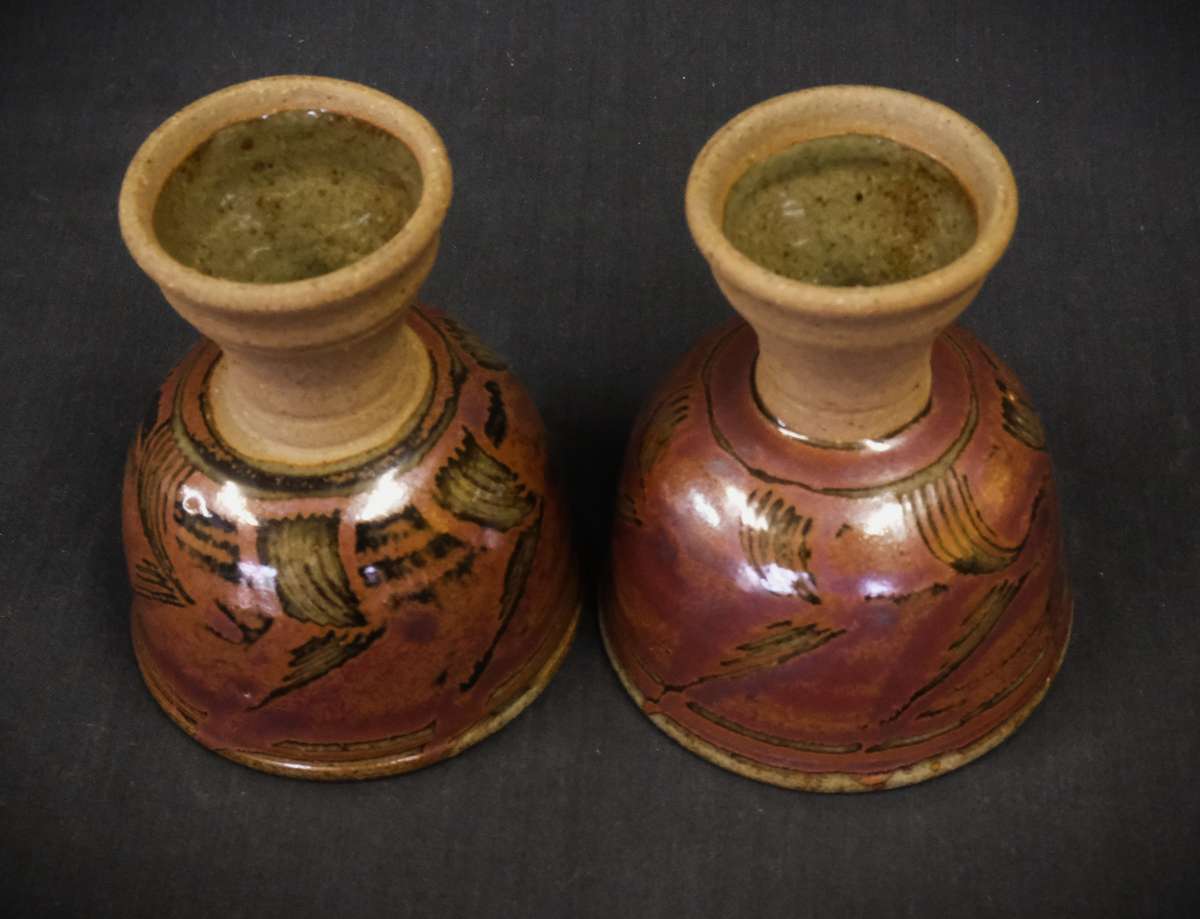 Beautiful Pair of Ceramic Wine/Aperitif Glasses