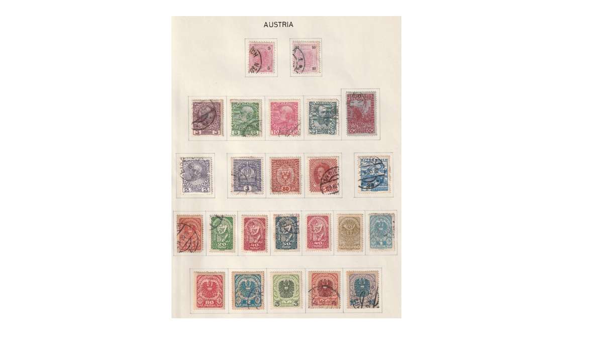 Austria 6 Page selection of mint & used stamps