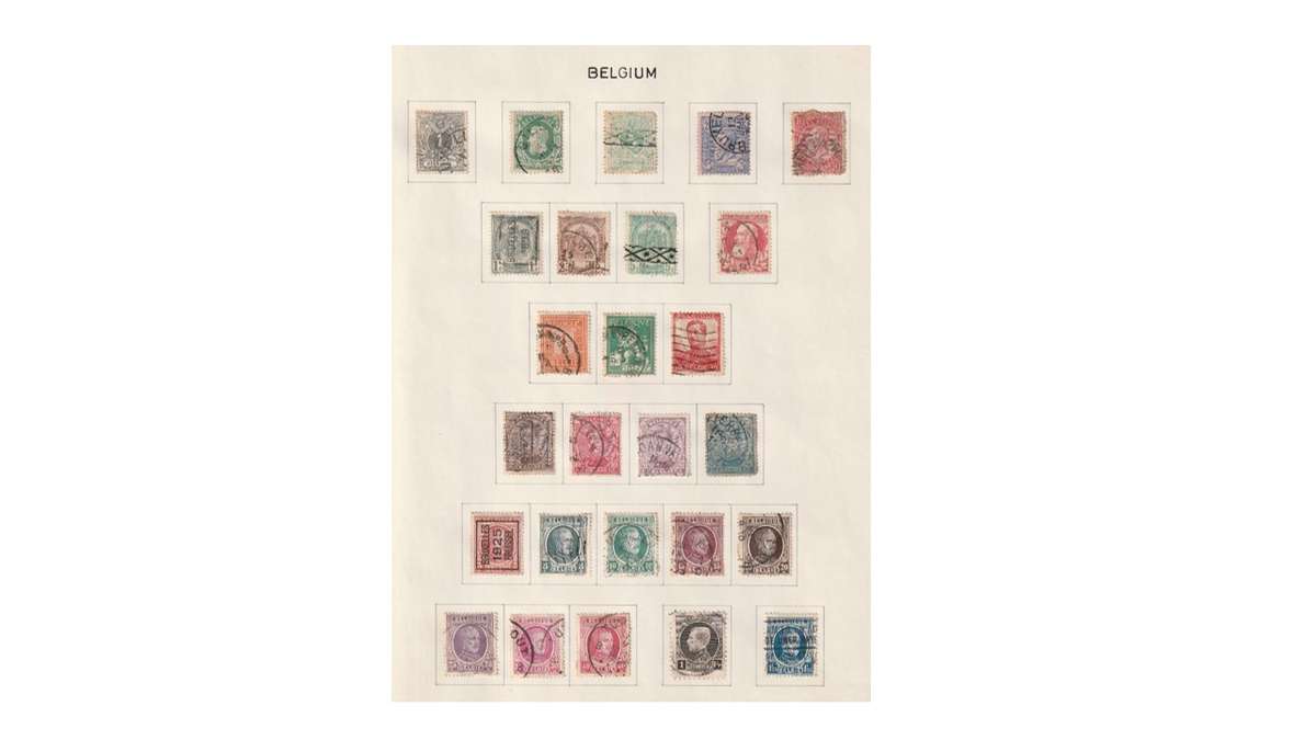 Belgium 6 Page selection of used stamps