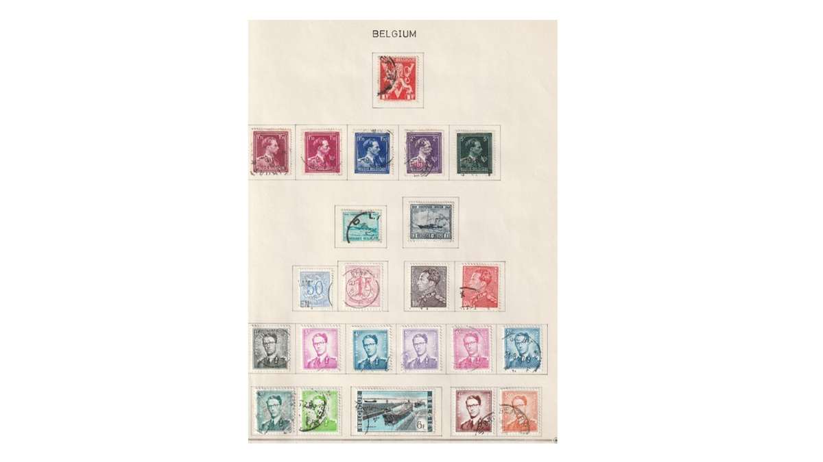 Belgium 6 Page selection of used stamps