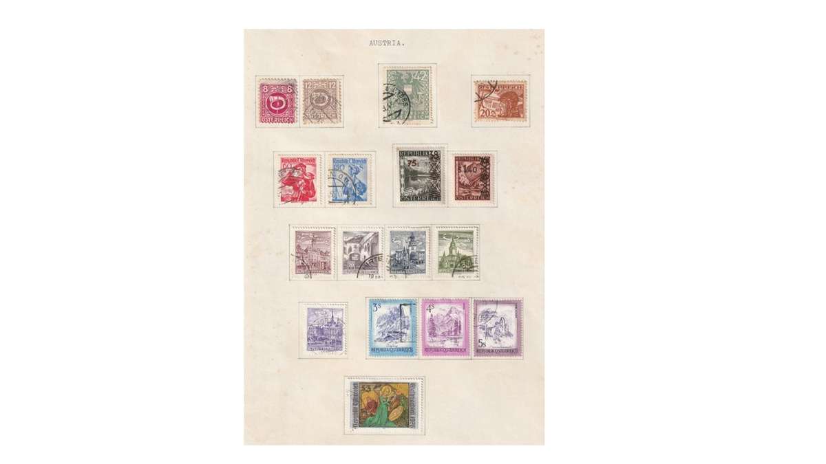 Austria 6 Page selection of mint & used stamps