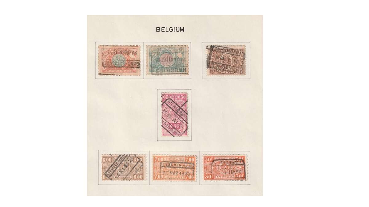 Belgium 6 Page selection of used stamps