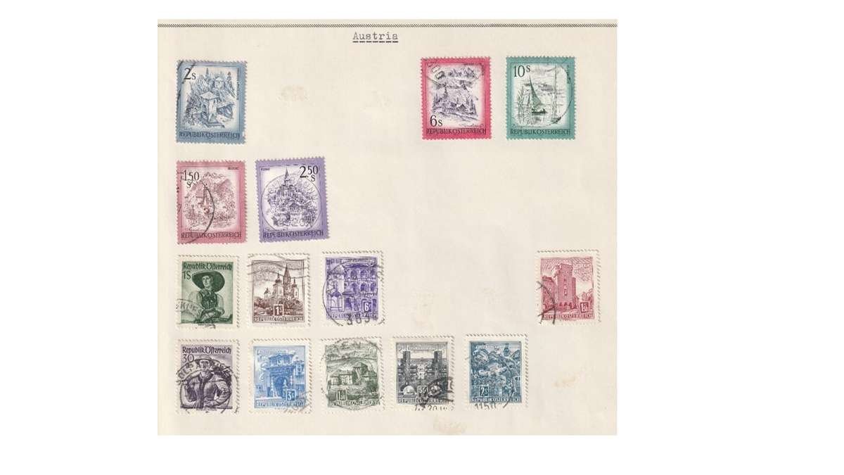 Austria 6 Page selection of mint & used stamps