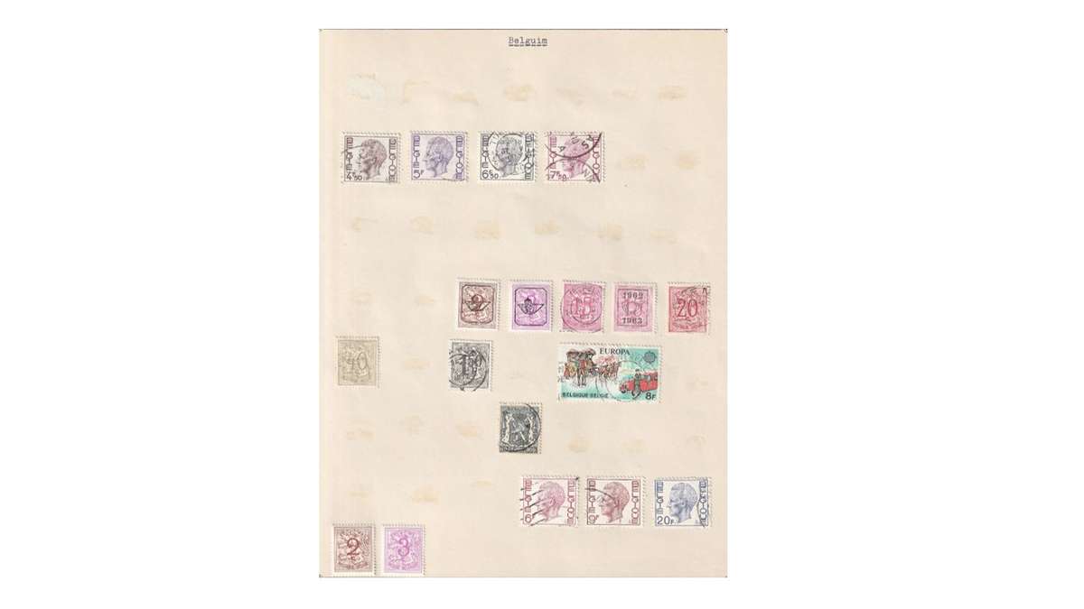 Belgium 6 Page selection of used stamps