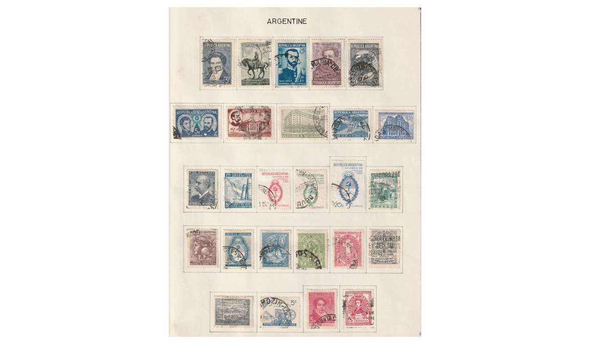 Argentine 6 Page selection of used stamps