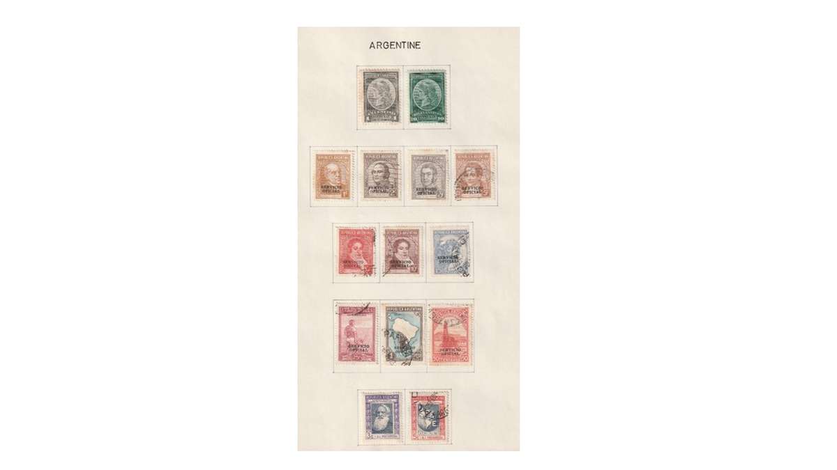 Argentine 6 Page selection of used stamps