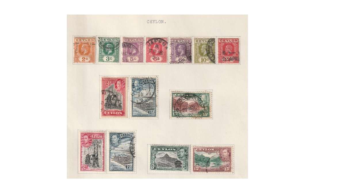Ceylon 2 Page selection of used stamps