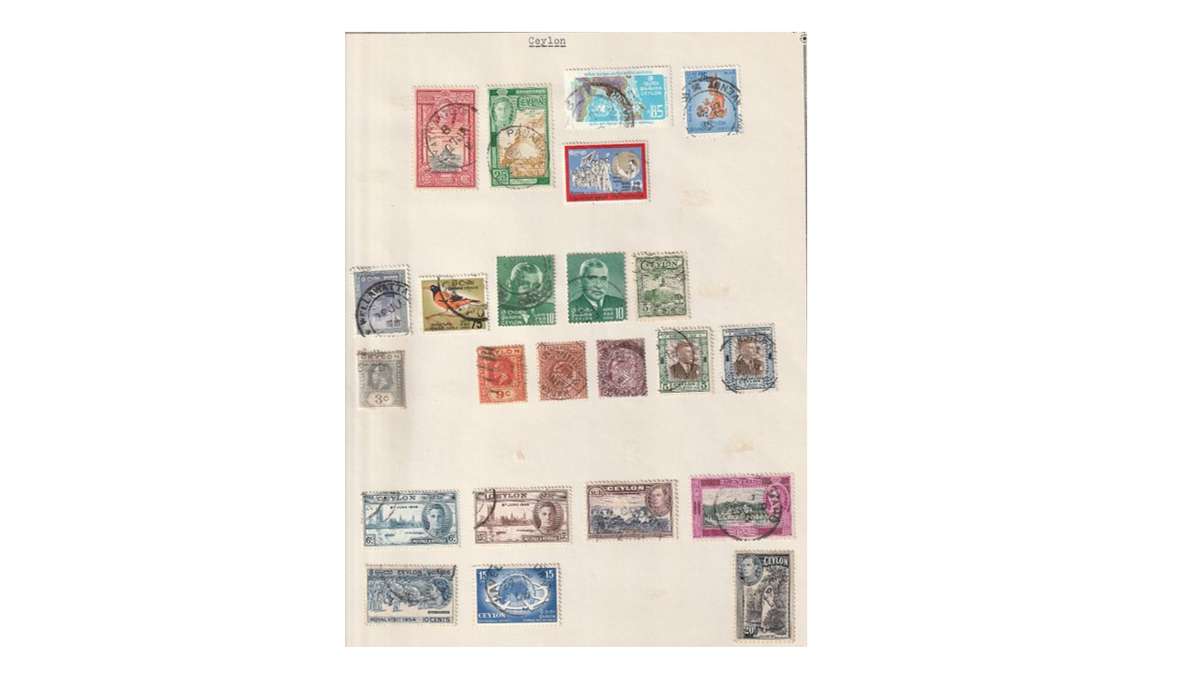 Ceylon 2 Page selection of used stamps