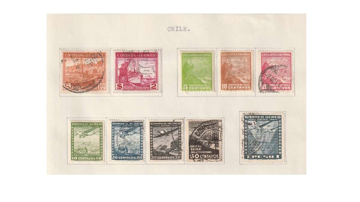Chile selection of used stamps