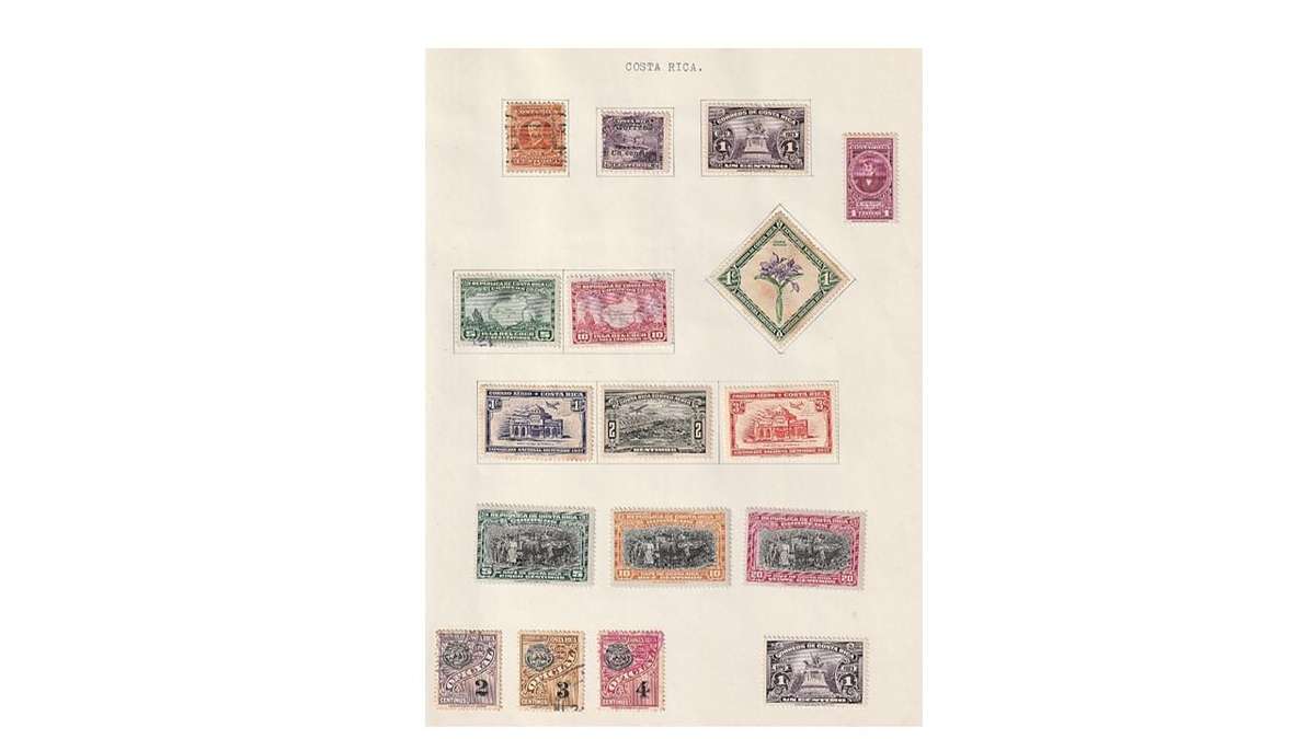 Costa Rica selection of used stamps.