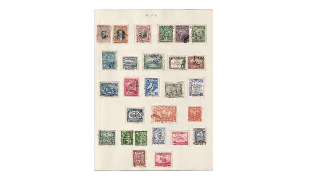 Ecuador 2 Page selection of used stamps
