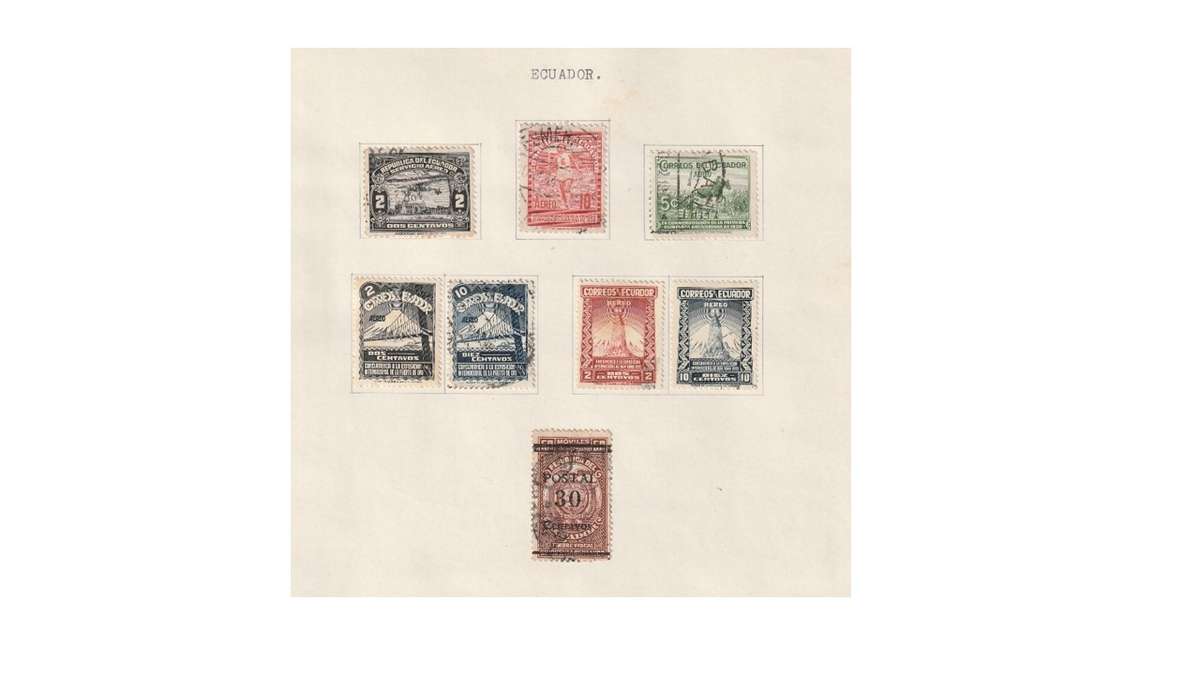 Ecuador 2 Page selection of used stamps