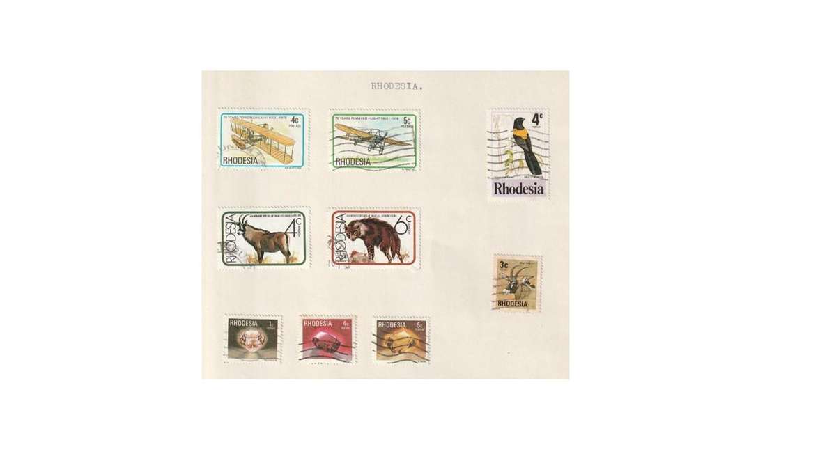 Rhodesian  6 Page selection of used stamps