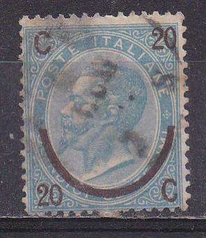 Italy 1865 King Victor Emmanuel ii, 15c surcharged with 20c type 3 FU