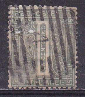 Italy 1863 value stamp 1c FU