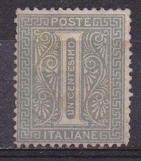 Italy 1863 value stamp 1c MM