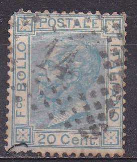 Italy 1867 King Victor Emmanuel ii, 20c new drawing FU