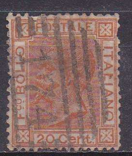 Italy 1877 King Victor Emmanuel ii, 20c new colours FU