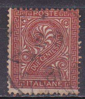 Italy 1865 value stamp 2c FU