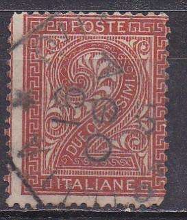 Italy 1865 value stamp 2c FU
