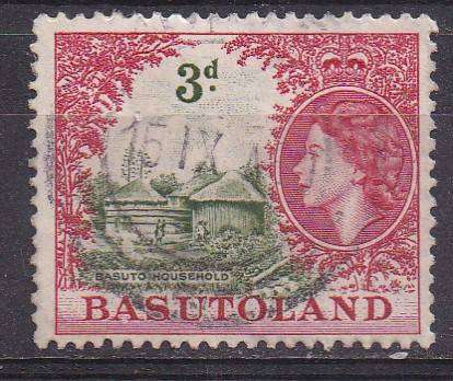 Basutoland 1954 QEii definitive issue 3d FU