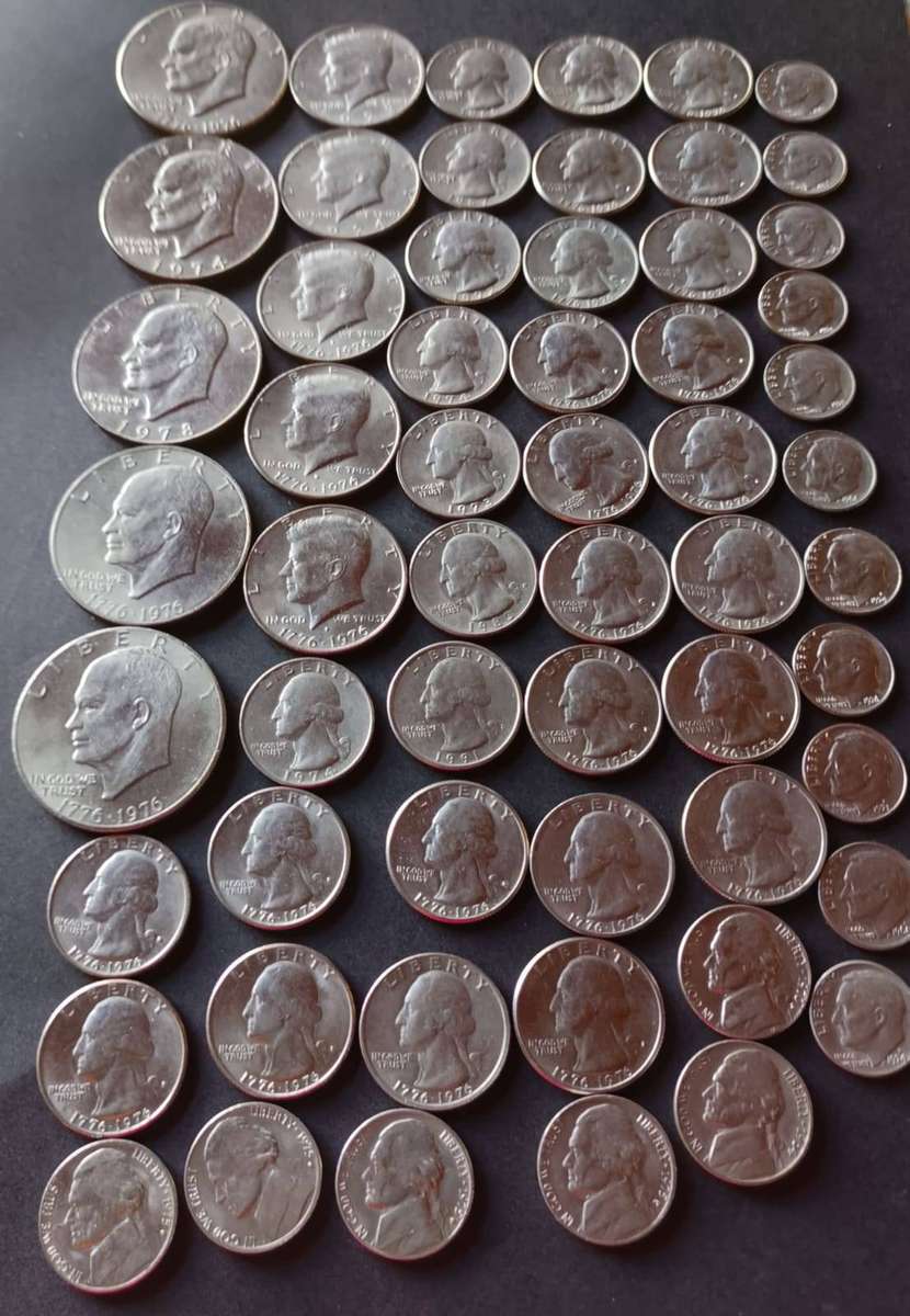USA 58 various coins from various years. From dimes to dollars