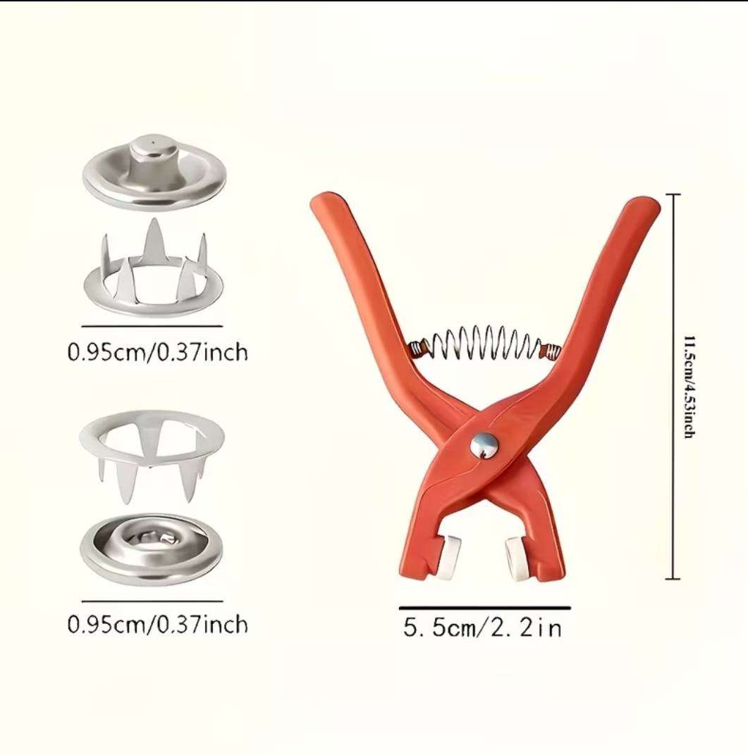 200pcs Snap buttons and Tool Plier - No Sew Button Fastener Tool