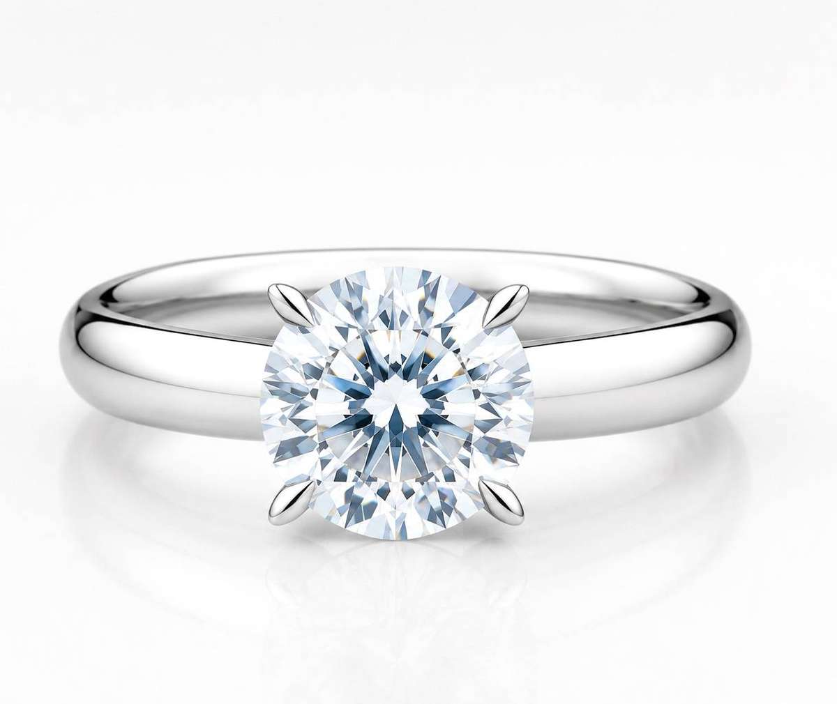 4mm Womens Classic 2ct Solitaire Everlasting Titanium Ring  Size 8 (PQ)