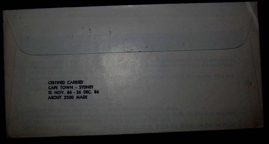 Bertie Reed Solo Round the world Souvenir signed mail cover.