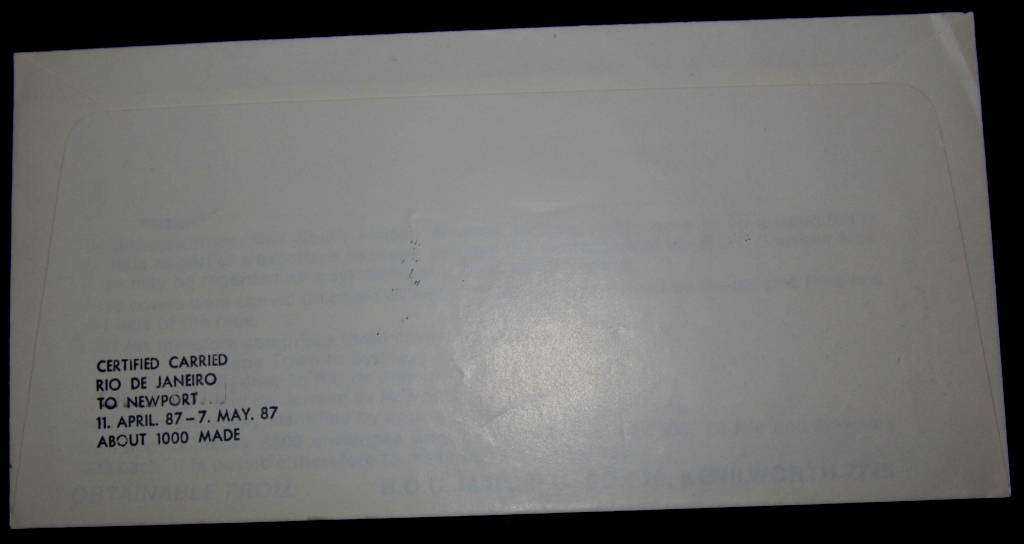 Bertie Reed Solo Round the world Souvenir signed mail cover.