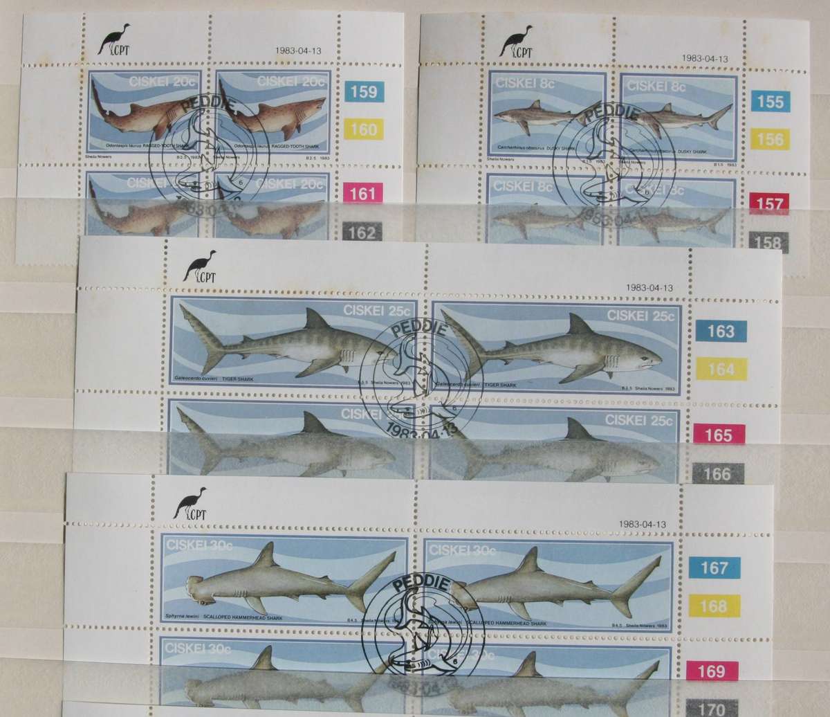 Ciskei Sharks control blocks and singles mint and used occasional minor rust generally good  On offe
